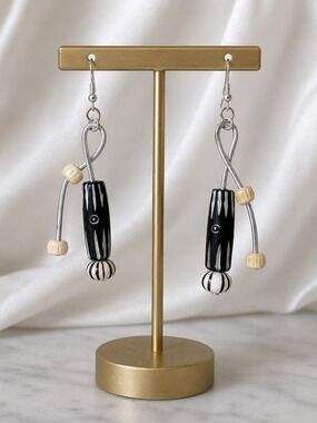 Estate Collection Artisan Hairpipe-Style Dangle Earrings